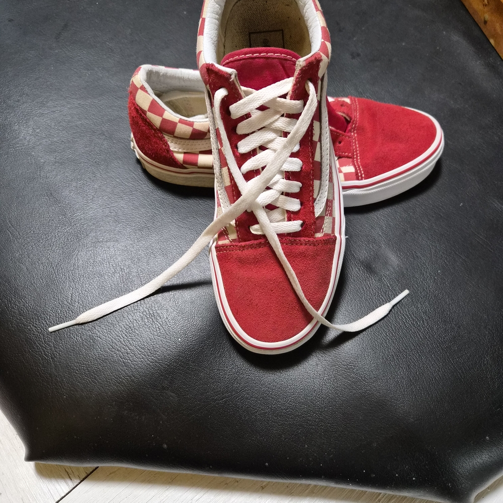 Vans Kids Red and White Sneakers
